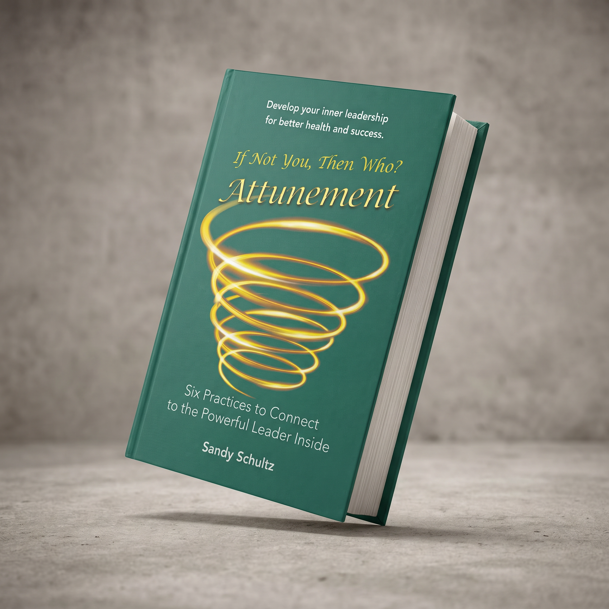“If Not You, Then Who? Attunement” by Sandy Schultz, standing on end against a concrete wall